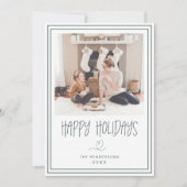 ハッピーホリデーズミニマリストクリスマスカード金ゴールド 招待状 (正面)