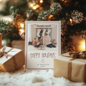 ハッピーホリデーズミニマリストクリスマスカード 招待状