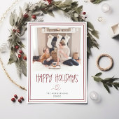 ハッピーホリデーズミニマリストクリスマスカード 招待状