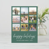 ハッピーホリデーズミニマリストスクリプト9 Photo Collage シーズンカード (スタンド正面)