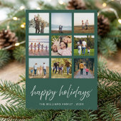 ハッピーホリデーズミニマリストスクリプト9 Photo Collage シーズンカード
