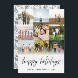 ハッピーホリデーズミニマリストスクリプト9 Photo Collage シーズンカード<br><div class="desc">ミニマルなスクリプパーソナライズされたトhappy holidaysタイポグラフィで独自の写真コラージュのクリスマスカードを作成する。</div>