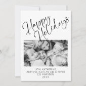 ハッピーホリデーズミニマリストホリデーフォトカード 招待状 (正面)