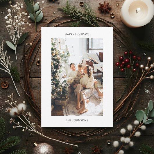 ハッピーホリデーズミニマリスト写真 シーズンカード
