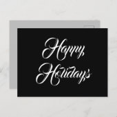 ハッピーホリデーズミニマル白黒クリスマス ポストカード (正面/裏面)