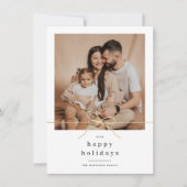 ハッピーホリデーズミニマル金ゴールドボウクリスマスフォト シーズンカード (正面)