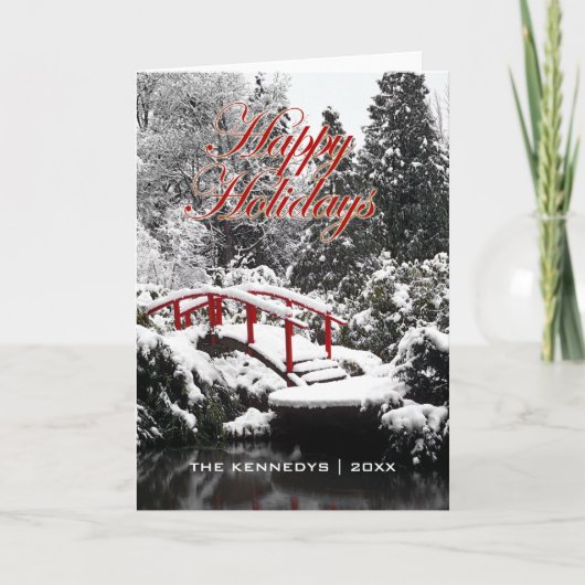 ハッピーホリデーズムーンブリッジと池 シーズンカード (正面)