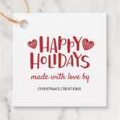 ハッピーホリデーズメイドウィズラブスクエアラベル フェイバータグ (正面)