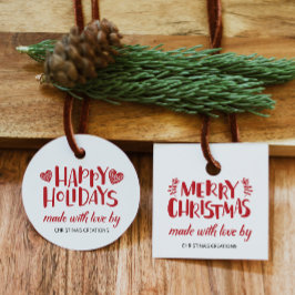ハッピーホリデーズメイドウィズラブスクエアラベル フェイバータグ