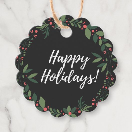 ハッピーホリデーズメッセージカード フェイバータグ (正面)