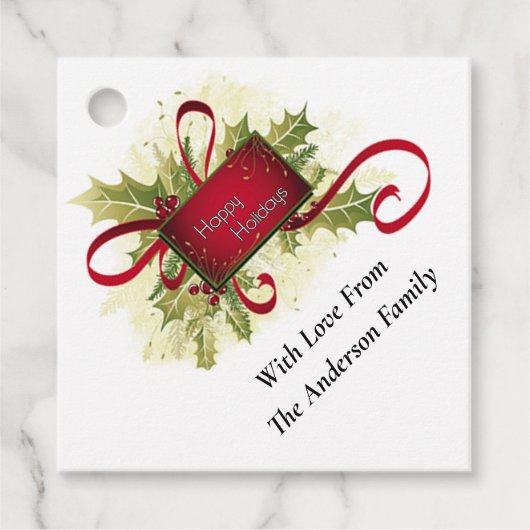 ハッピーホリデーズメッセージカード フェイバータグ (正面)
