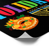 ハッピーホリデーズメリークリスマスハッピーハヌッカハップ ポスター (角)