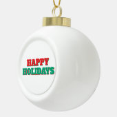 ハッピーホリデーズメリークリスマスホリデータイム セラミックボールオーナメント (右)