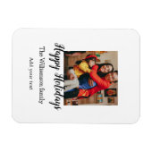 ハッピーホリデーズメリークリスマス追加ファミリー名ph マグネット (横)