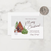 ハッピーホリデーズメリーパーソナライズされたクリスマスカード ノートカード (正面/裏面インサイチュ)