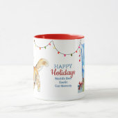 ハッピーホリデーズメーンクーンキャットマムパパクリスマス マグカップ (中央)