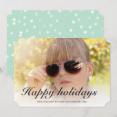 ハッピーホリデーズモダンクリスマスフォトホリデーフラット シーズンカード (正面/裏面)