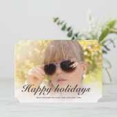 ハッピーホリデーズモダンクリスマスフォトホリデーフラット シーズンカード (スタンド正面)