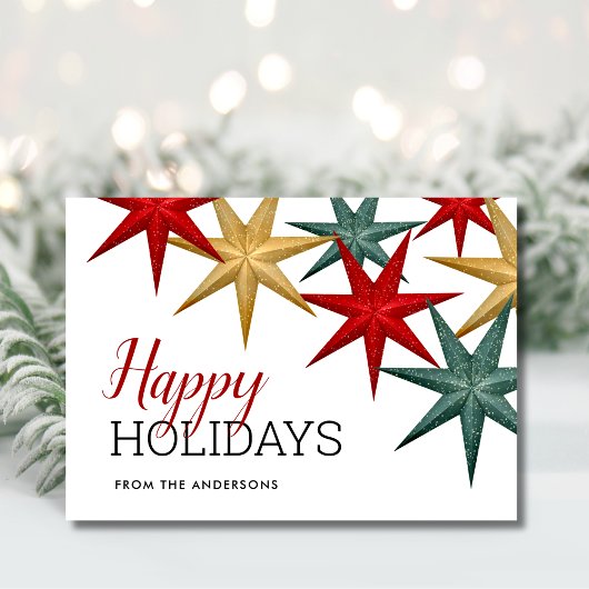 ハッピーホリデーズモダンスターズホリデーカード シーズンカード