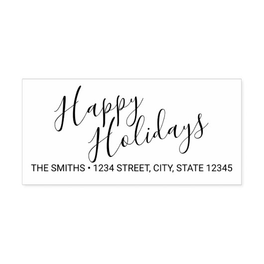 ハッピーホリデーズモダンホリデー差出人住所 セルフインキングスタンプ (デザイン)
