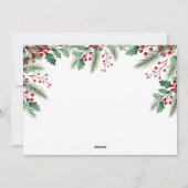 ハッピーホリデーズモダンボタニカルフローラ写真 シーズンカード (裏面)