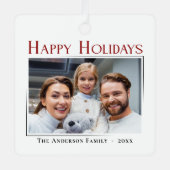 ハッピーホリデーズモダンミエレガントムリストスタイル メタルオーナメント (正面)