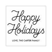 ハッピーホリデーズモノラインスクリプトラバーアートスタンプ ラバースタンプ (インプリント)