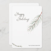 ハッピーホリデーズユアビジネス名カスタム シーズンカード (正面/裏面)
