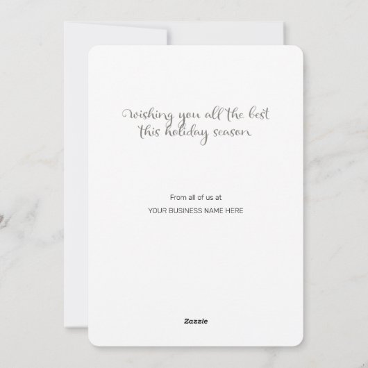 ハッピーホリデーズユアビジネス名カスタム シーズンカード (裏面)