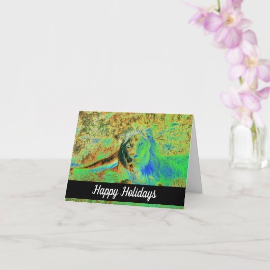 ハッピーホリデーズライオンアートカード カード (蘭)