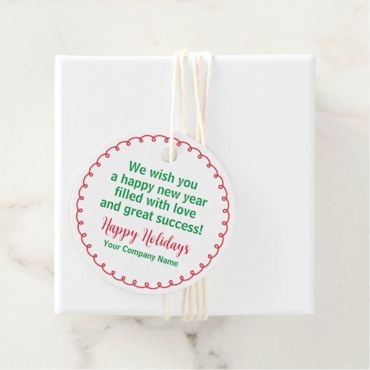 ハッピーホリデーズラウンドクラフトギフトラベルカスタム会社 フェイバータグ (インサイチュ)