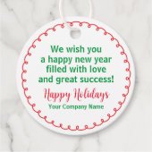ハッピーホリデーズラウンドクラフトギフトラベルカスタム会社 フェイバータグ (正面)