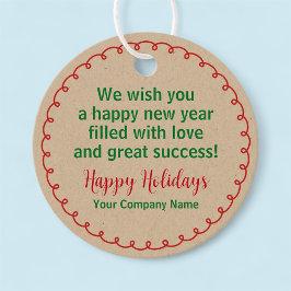 ハッピーホリデーズラウンドクラフトギフトラベルカスタム会社 フェイバータグ