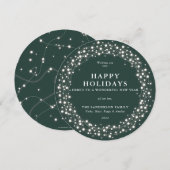 ハッピーホリデーズラウンドグリーンきらめくライト シーズンカード (正面/裏面)