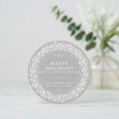 ハッピーホリデーズラウンドグレイきらめくライト シーズンカード (スタンド正面)