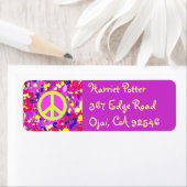 ハッピーホリデーズラブ&ピースサインホット抽象芸術 ラベル (インサイチュ)