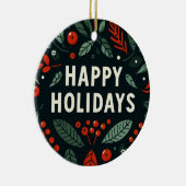 ハッピーホリデーズリグ付きツリージョーク セラミックオーナメント (右)