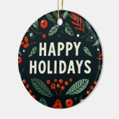ハッピーホリデーズリグ付きツリージョーク セラミックオーナメント (左)