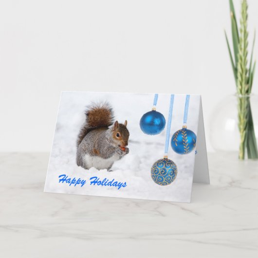 ハッピーホリデーズリスのクリスマスカード シーズンカード (正面)