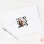 ハッピーホリデーズリスオンスノーツリーブランチ スクエアシール (封筒)