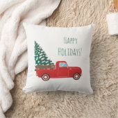 ハッピーホリデーズリトルピックアップカークリスマスツリー クッション (ブランケット)