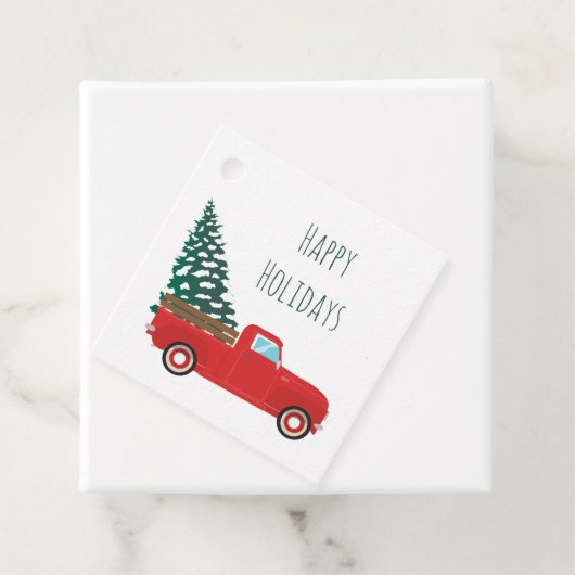 ハッピーホリデーズリトルピックアップトラッククリスマスツリー フェイバータグ (インサイチュ)