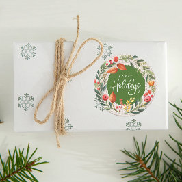 ハッピーホリデーズリースウォーターカラー ラウンドシール