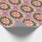 ハッピーホリデーズリースカラフルクリスマスススススノー ラッピングペーパー (角)