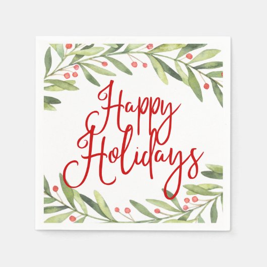 ハッピーホリデーズリースクリスマスカクテルパーティー スタンダードカクテルナプキン (正面)