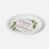 ハッピーホリデーズリース紙プレート ペーパープレート (アングル)