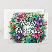 ハッピーホリデーズリース |メリークリスマス ポストカード (正面/裏面)