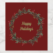 ハッピーホリデーズリース ワインラベル (シングルラベル)