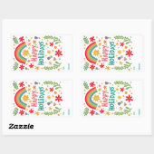 ハッピーホリデーズレインボーカスタムキュートTO 長方形シール (シート)