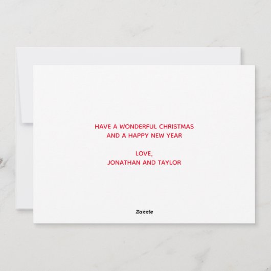 ハッピーホリデーズレインボースクリプトゲイカップル写真 シーズンカード (裏面)